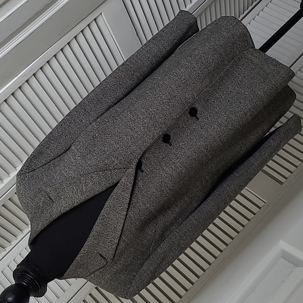 Le Suit sz 16 black & white tweed suit jacket